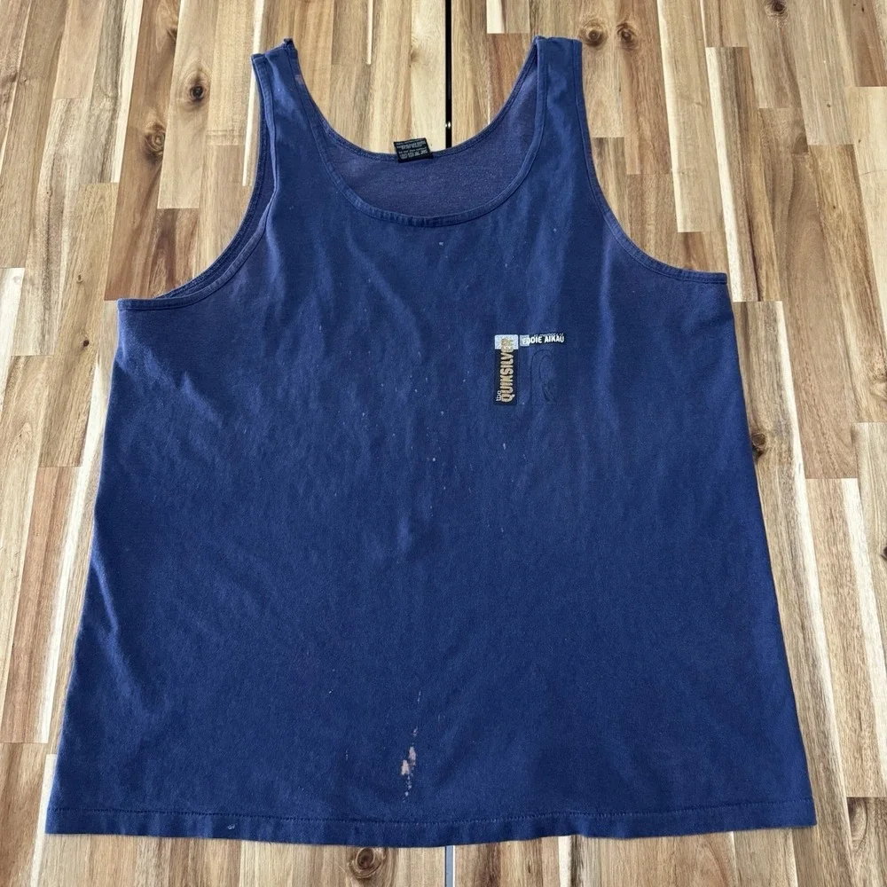 Vintage Quiksilver Tank Top Mens L Blue Eddie Aikau USA 90s Surf Hawaii * - Picture 2 of 8